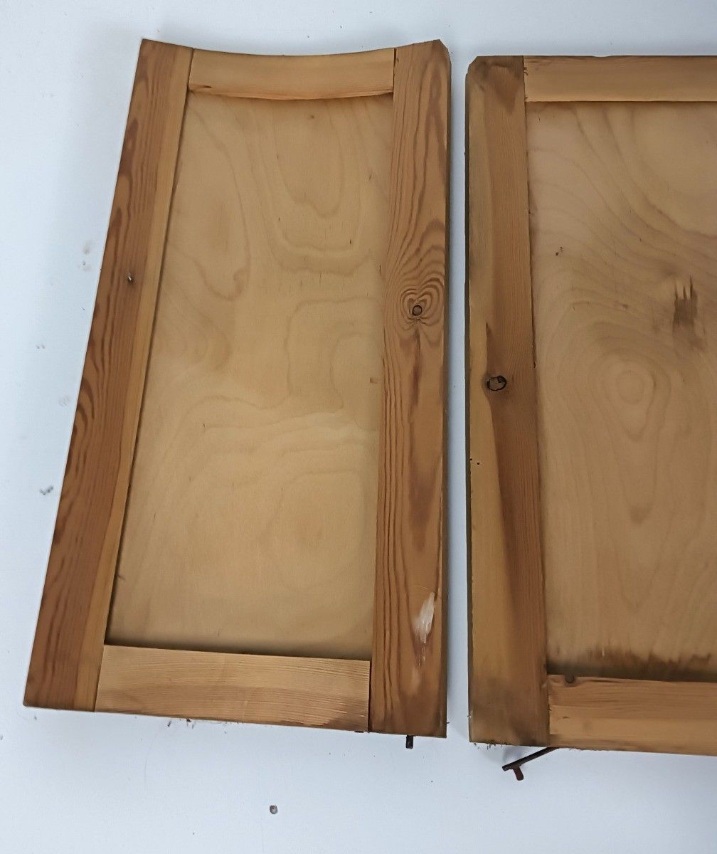Small Cabinet Doors Panels Couple Antique Bentwood Pine Wood Reclaimed Cabinet A photo vintage