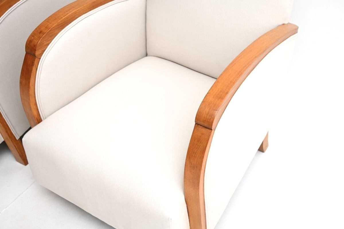 Pair Of Swedish Art Deco Armchairs In Walnut photo vinterior