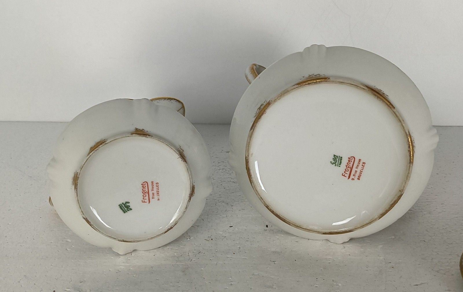 Sugar Bowl Creamer Large Antique Dekor Gilda Limoges Rose Buds Frognet Set Of 2 photo buy