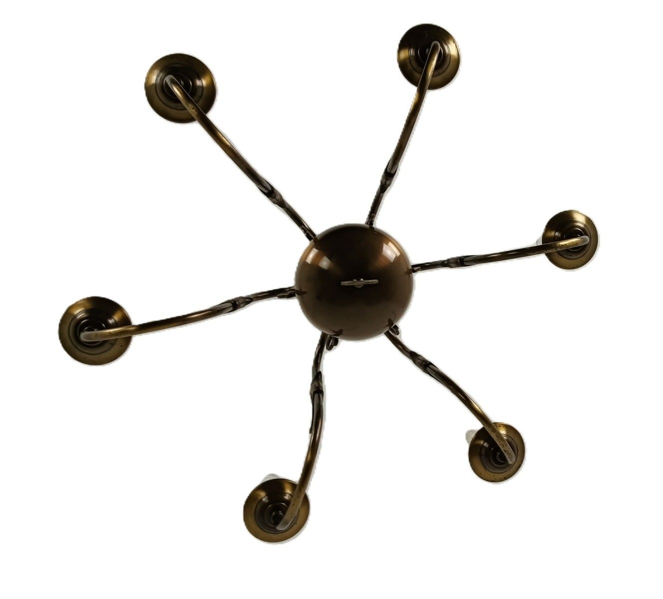 Flemish Dutch Chandelier 6 Arms Lights Brass  Vintage Barn Farmhouse Fixture photo furniture