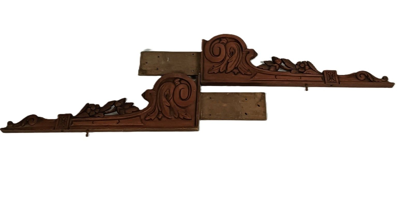 Xl Antique Wooden Hand Carved Ornate Corbels Pediments Finials Brackets