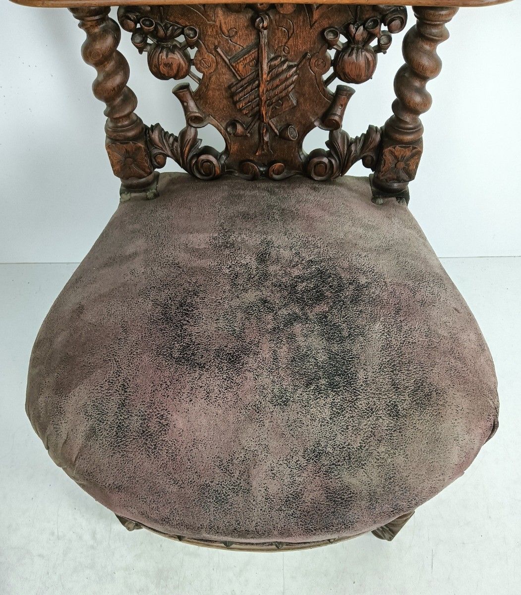 Smoker Chair Antique Barley Twist Lounge Chair Empire Style Fumeuse Rare photo 806.0