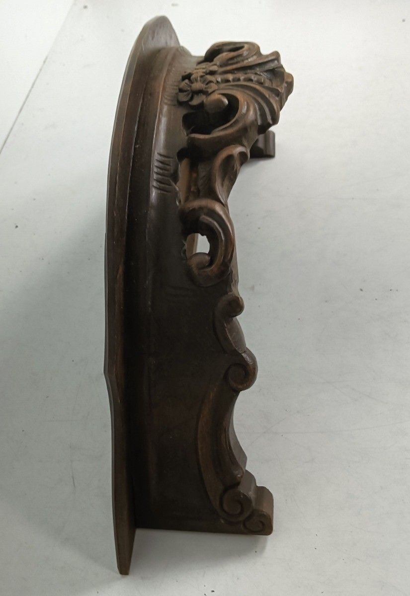 Antique Ornate Hand Carved Wood Wooden Wall Hanging Console Shelf Ornate photo furniture
