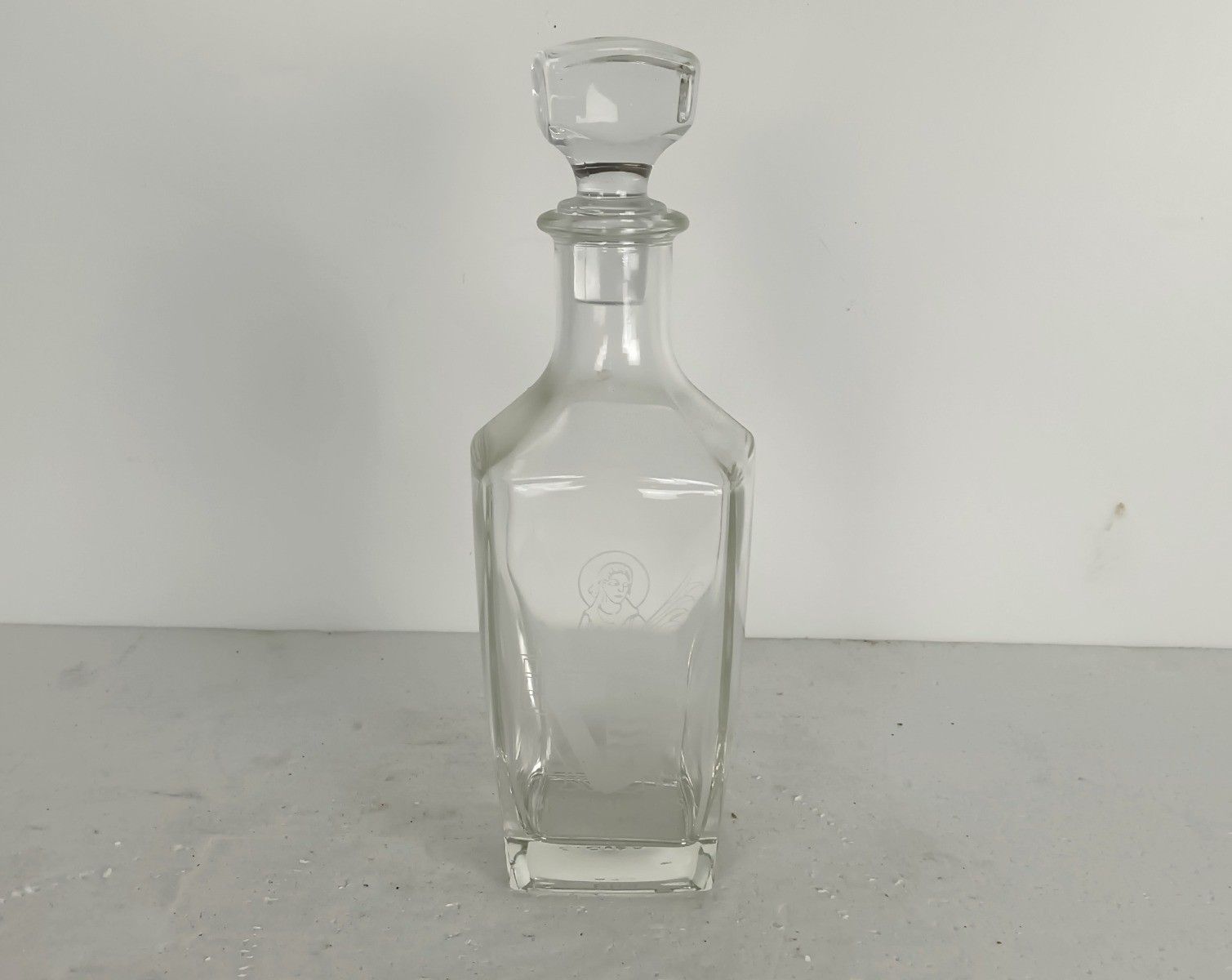 Bottle Decanter Glass Church Watervliet Belgum Bottle Made In Slovenia