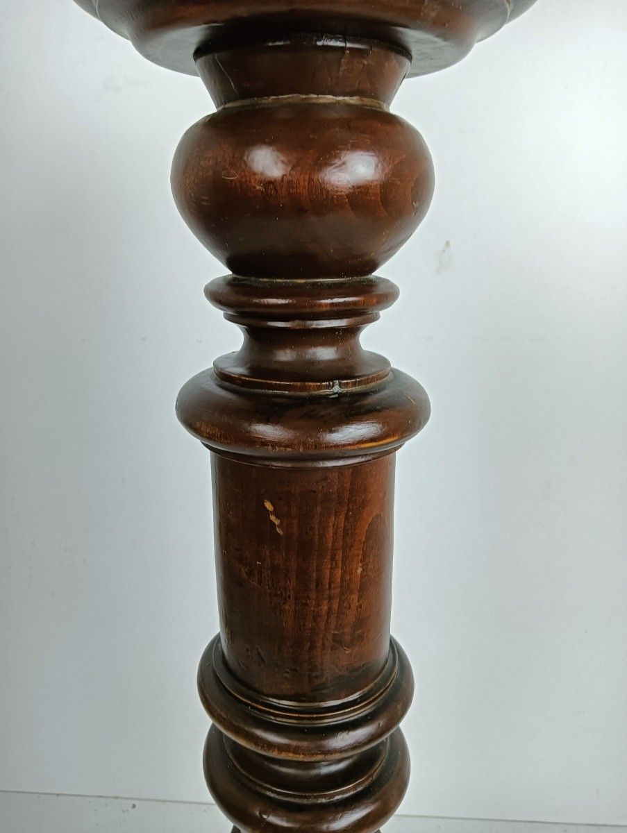 Art Nouveau Church Altar Pedestal Plant Stand Wooden Pulpit Lectern Antique Pill photo for sale