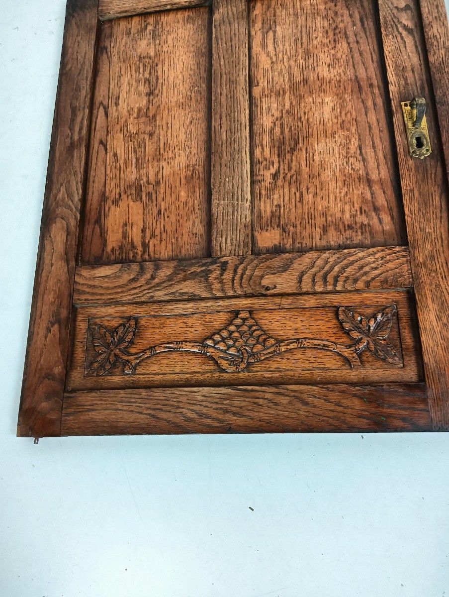 Pair Antique Door Panels Carved Wood Grapes Vines Architectural Reclaimed Salvag photo Home Fixtures