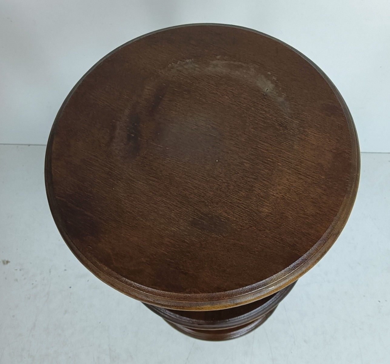 Vintage 3 Tier Pedestal Plant Stand Etagere Wood Italy 60s photo vintage