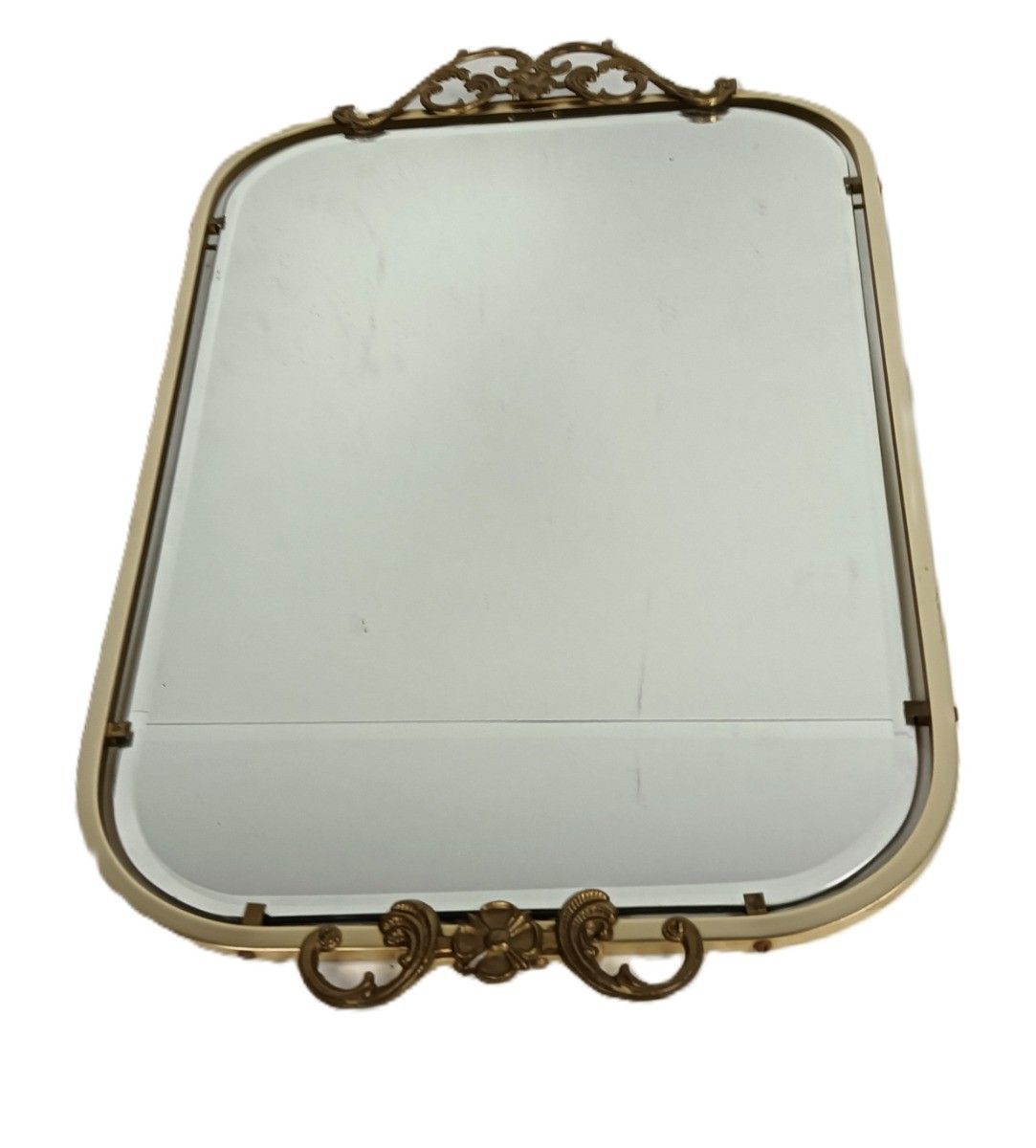 Mirror Hollywood Regency Large Brass Ornate Beveled Glass Vintage photo furniture