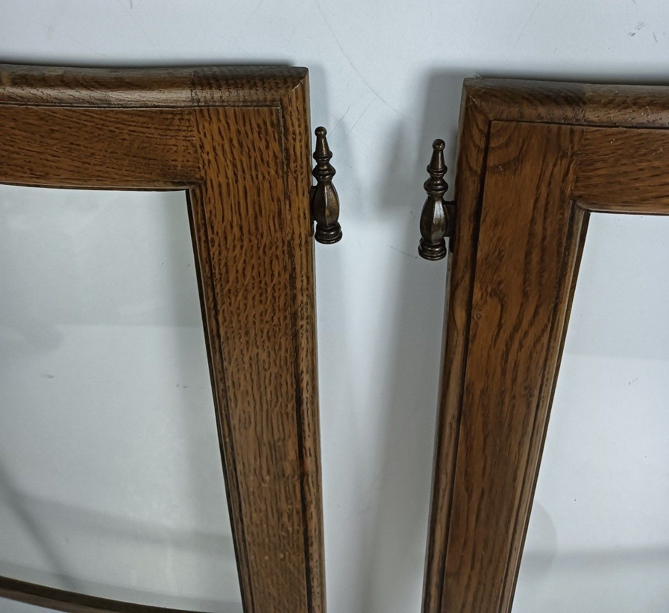 Pair Antique Door Panels Wood Glass Tall Pair 1920s Reclaimed Architectural photo buy