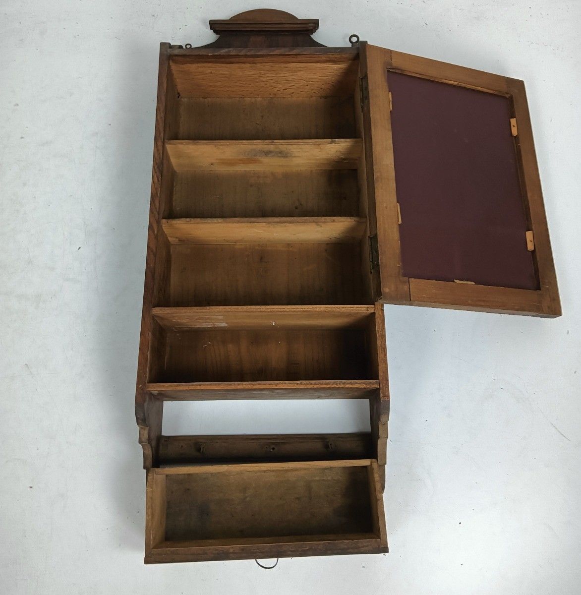 Large Wall Hanging Medicine Apothecary Cabinet Wood Hobnails Shaving Cabinet photo for sale