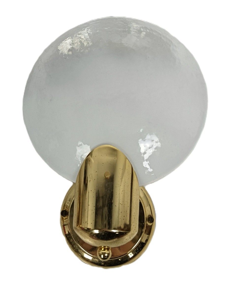 Set Of 3 Modernist Wall Sconces Art Glass Shades Brass Boulanger Belgium Wow photo furniture