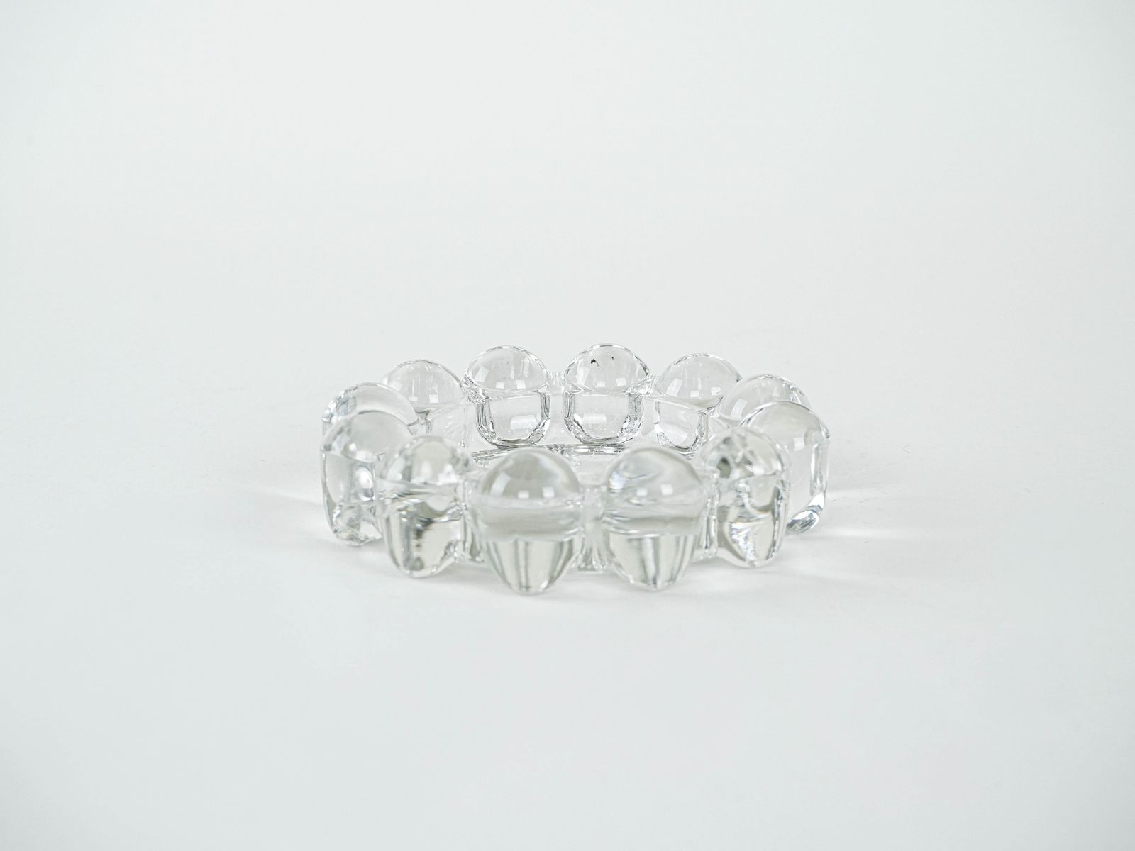 Glass Candle Holder, Danish Design, 1970s, Made In Denmark photo for sale