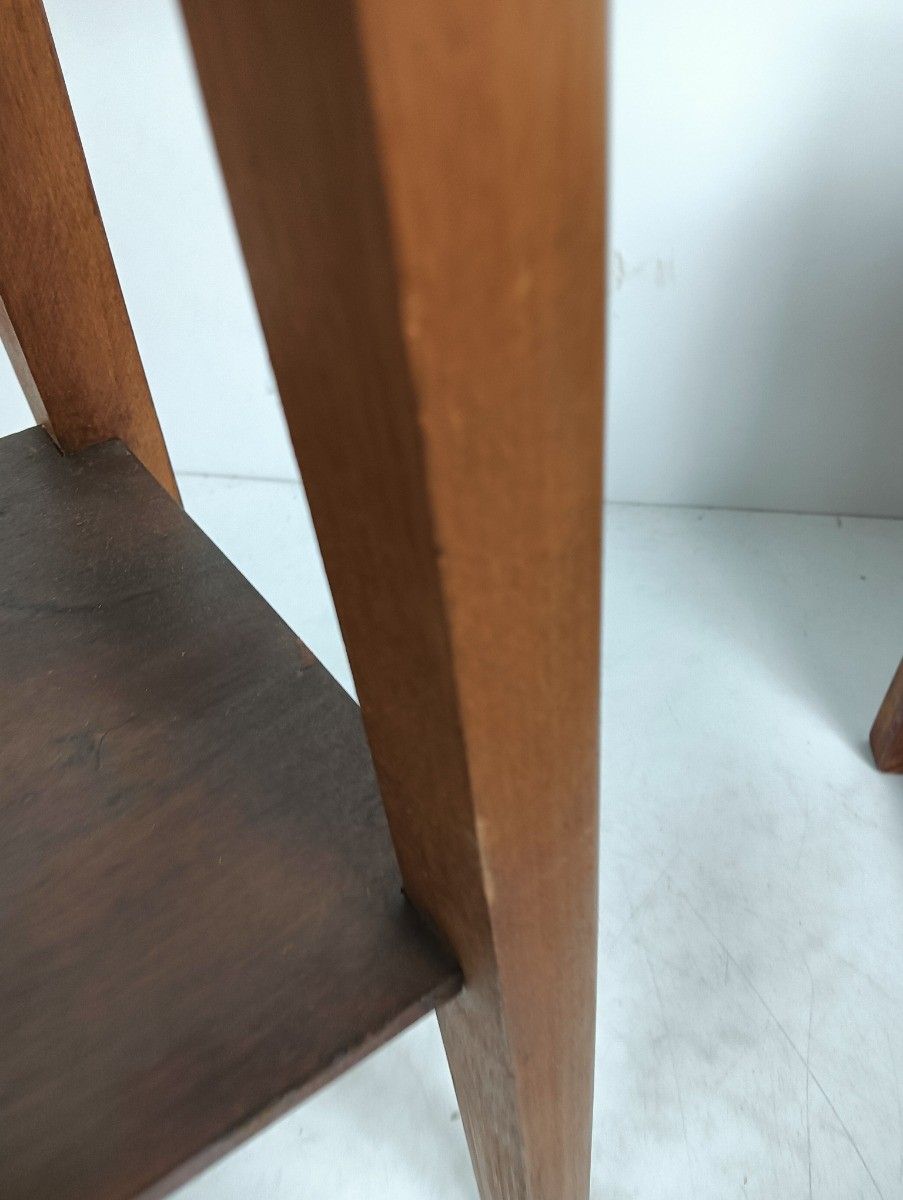 Couple Of Oak Stylish Plant Stands Pedestals Side Tables Two Tiers Vintage photo vinterior