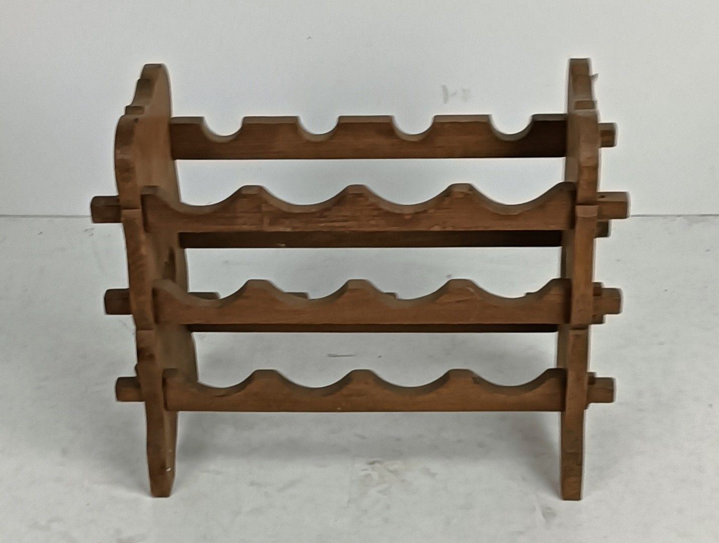Vintage Wooden Wine Rack Bottle Holder Wood 12 Bottles Farmhouse Style Hearts photo buy