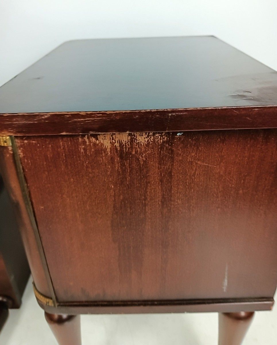 Pair Vintage Nightstands End Tables Mid Century Modern Wood Retro photo vintage