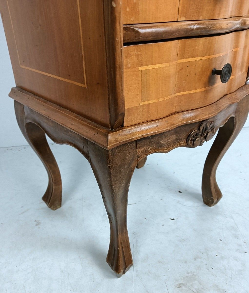 538.0 Vintage Chest Of Drawers Archive  Cabinet Hallway End Table Nightstand Wood Loui photo