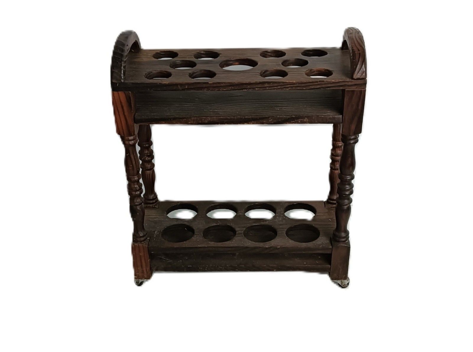 Wine Bottle Bar Cart Rack Spanish Wood Vintage On Wheels Funky photo Furniture