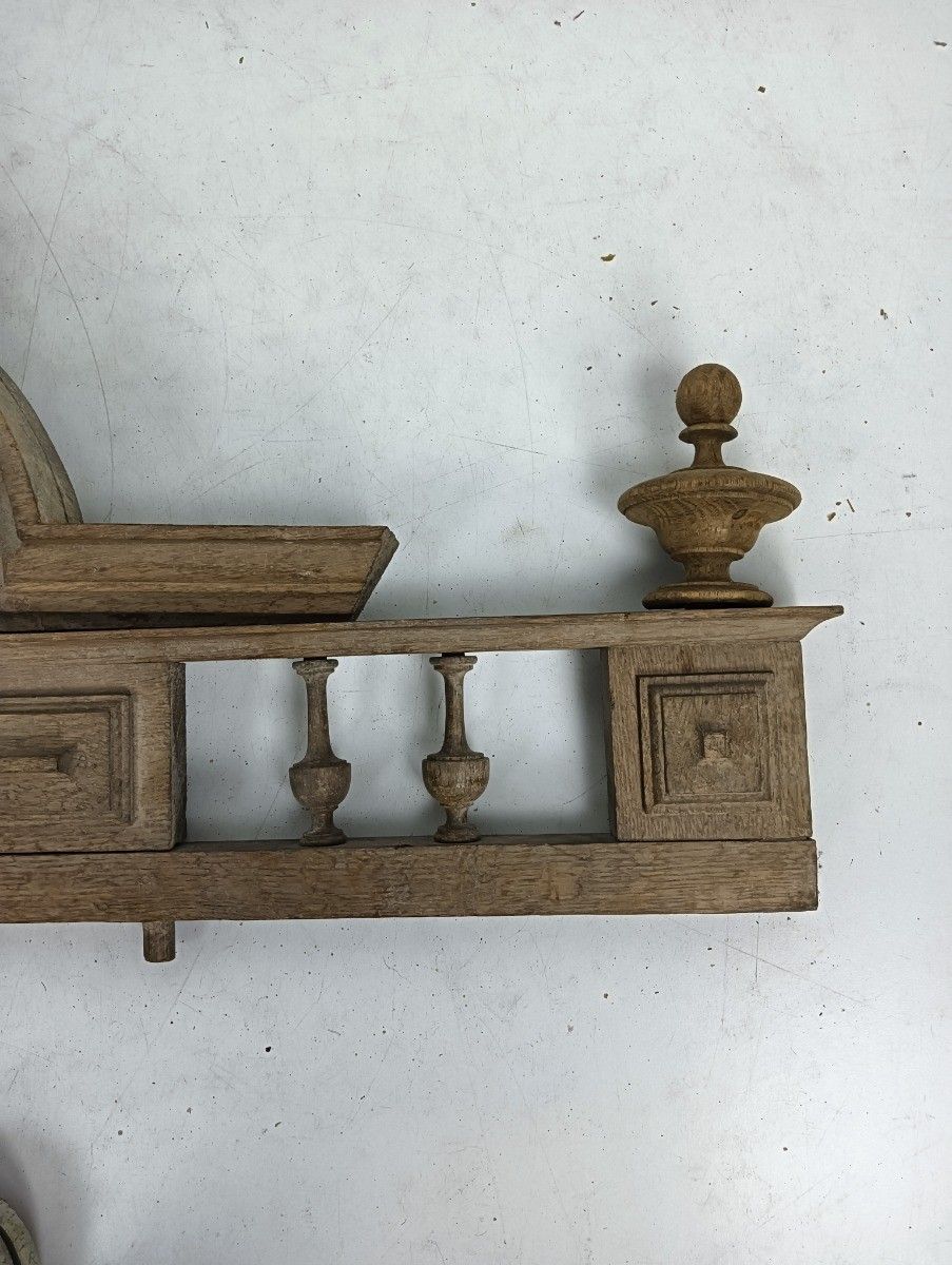 Pediment Over Door Antique Carved Wood Spindles France Reclaimed Architectural S photo Home Fixtures