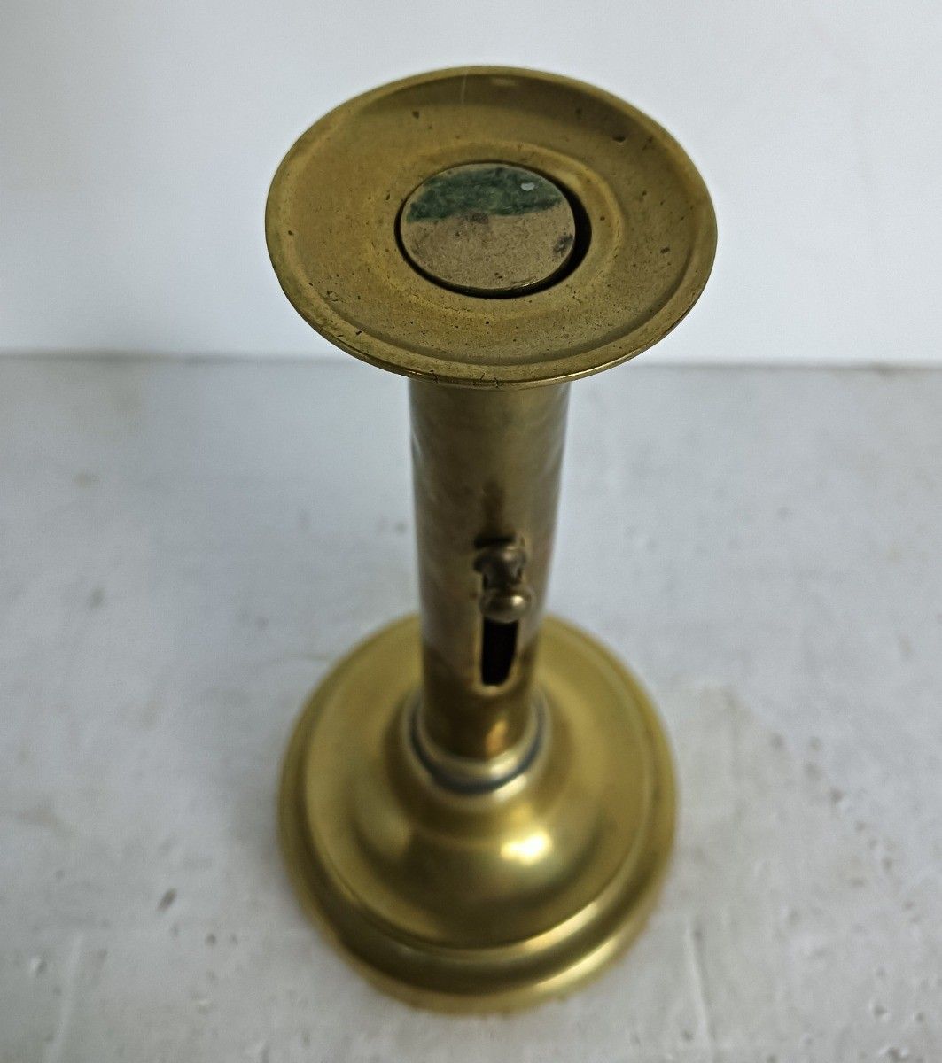 Antique 19th Century Georgian Candle Stick Holder French Mechanical Slide French photo for sale