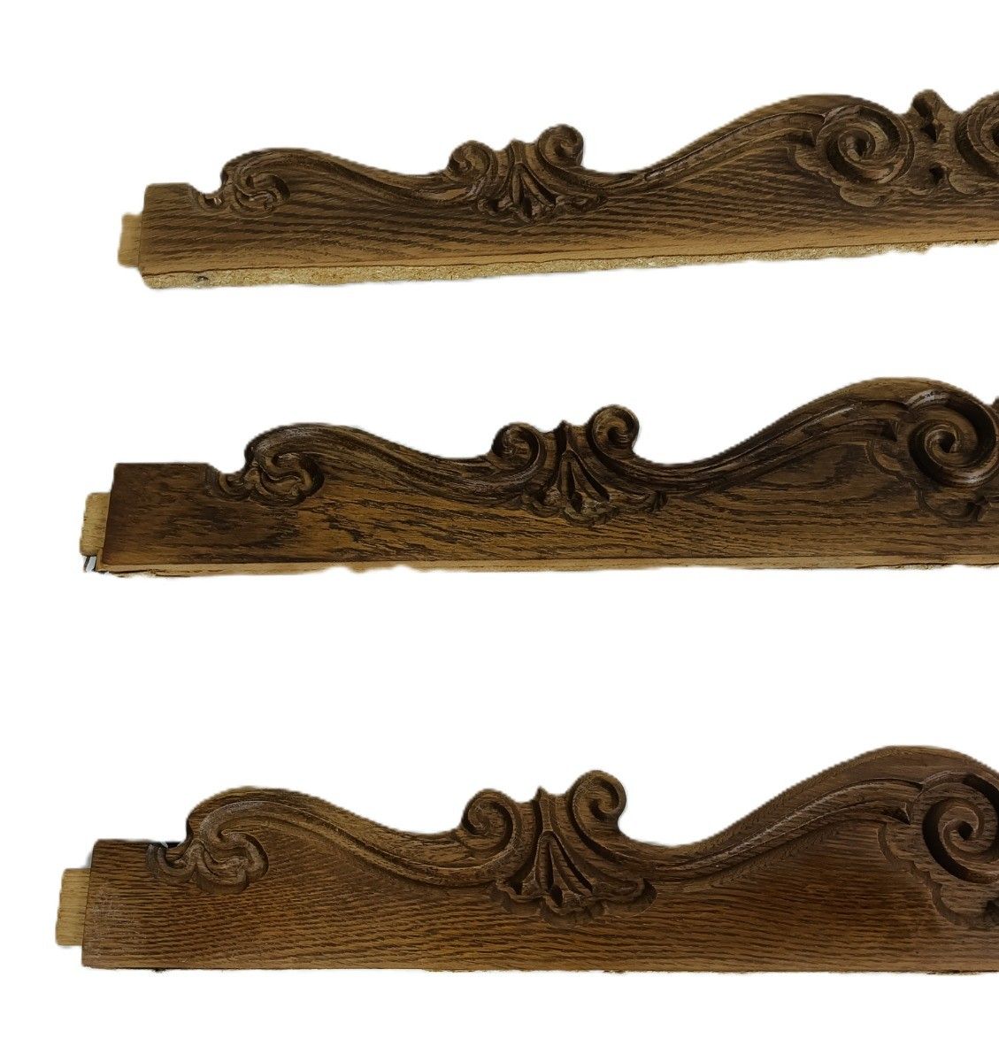 Set Of 3 Antique Carved Wooden Pediments Over Door Trims Reclaimed Architectural photo Home Fixtures