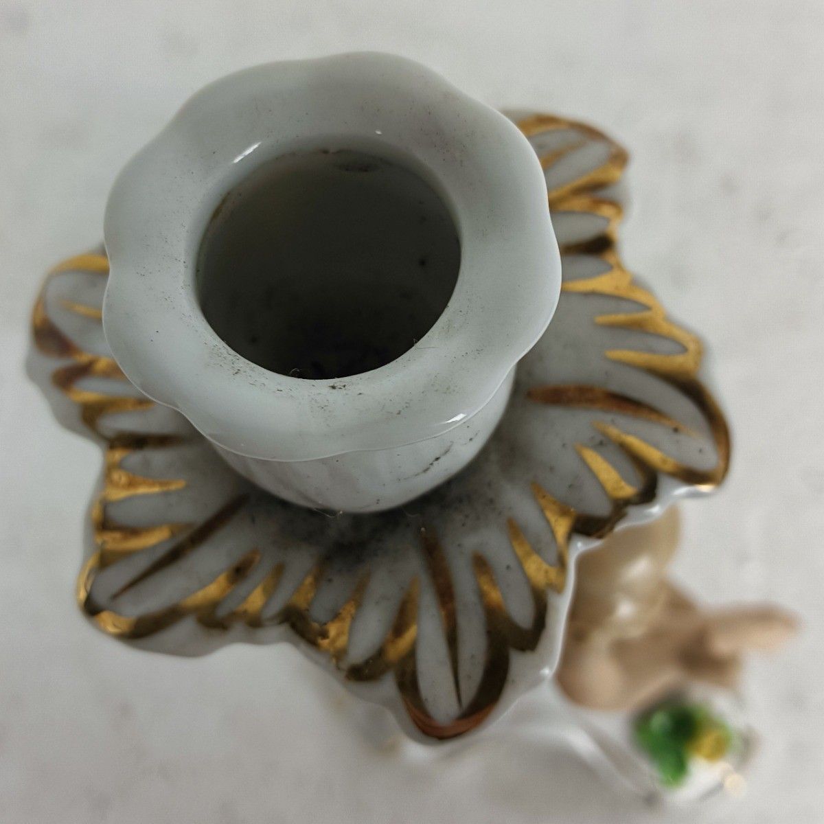 Dresden Porcelain Candle Stick Holder  Putti Rosebuds Germany Rococo Style Vinta photo buy