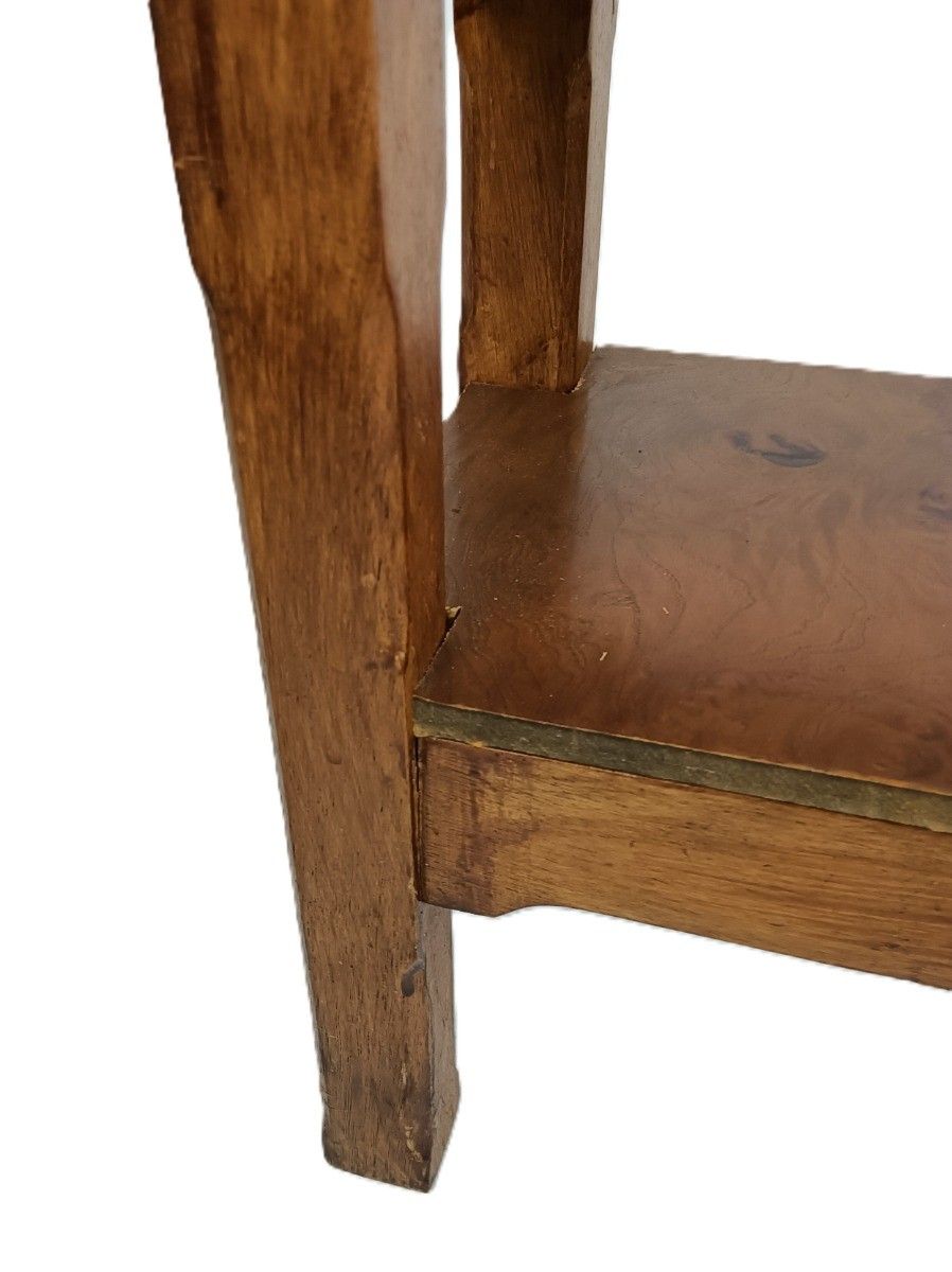 Antique Two Tier Side Table Carved Wood Occasional Coffee Plant Stand Funky photo furniture