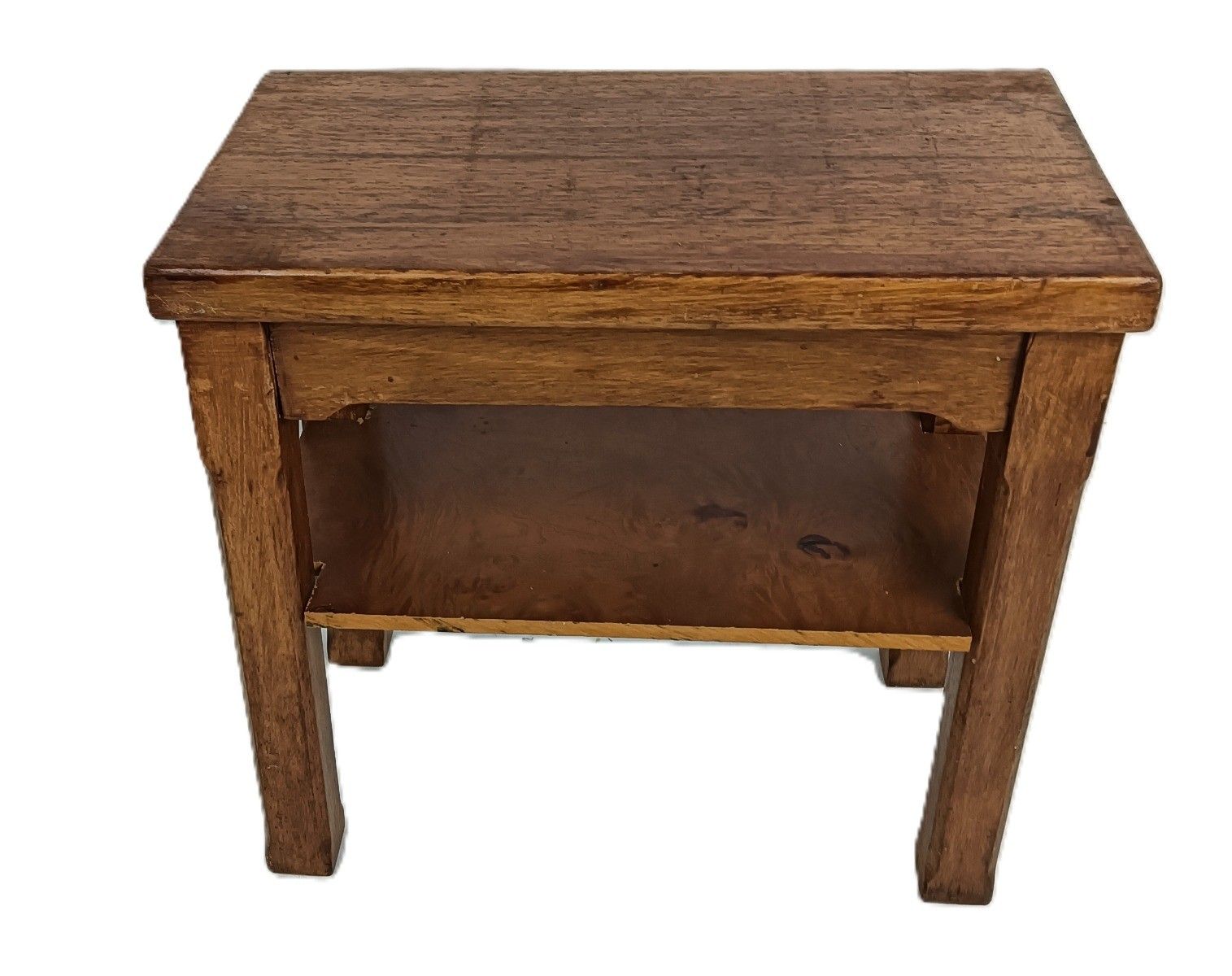 Antique Two Tier Side Table Carved Wood Occasional Coffee Plant Stand Funky photo vintage