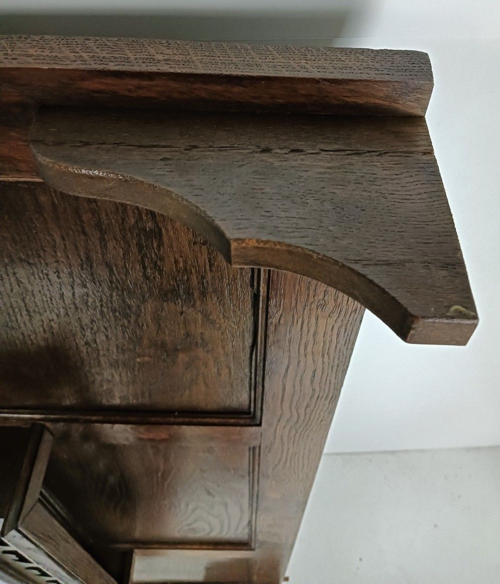 Xl Antique Carved Wood Ornate Pediment Over Door Top Cabinet Reclaimed Architect photo vintage