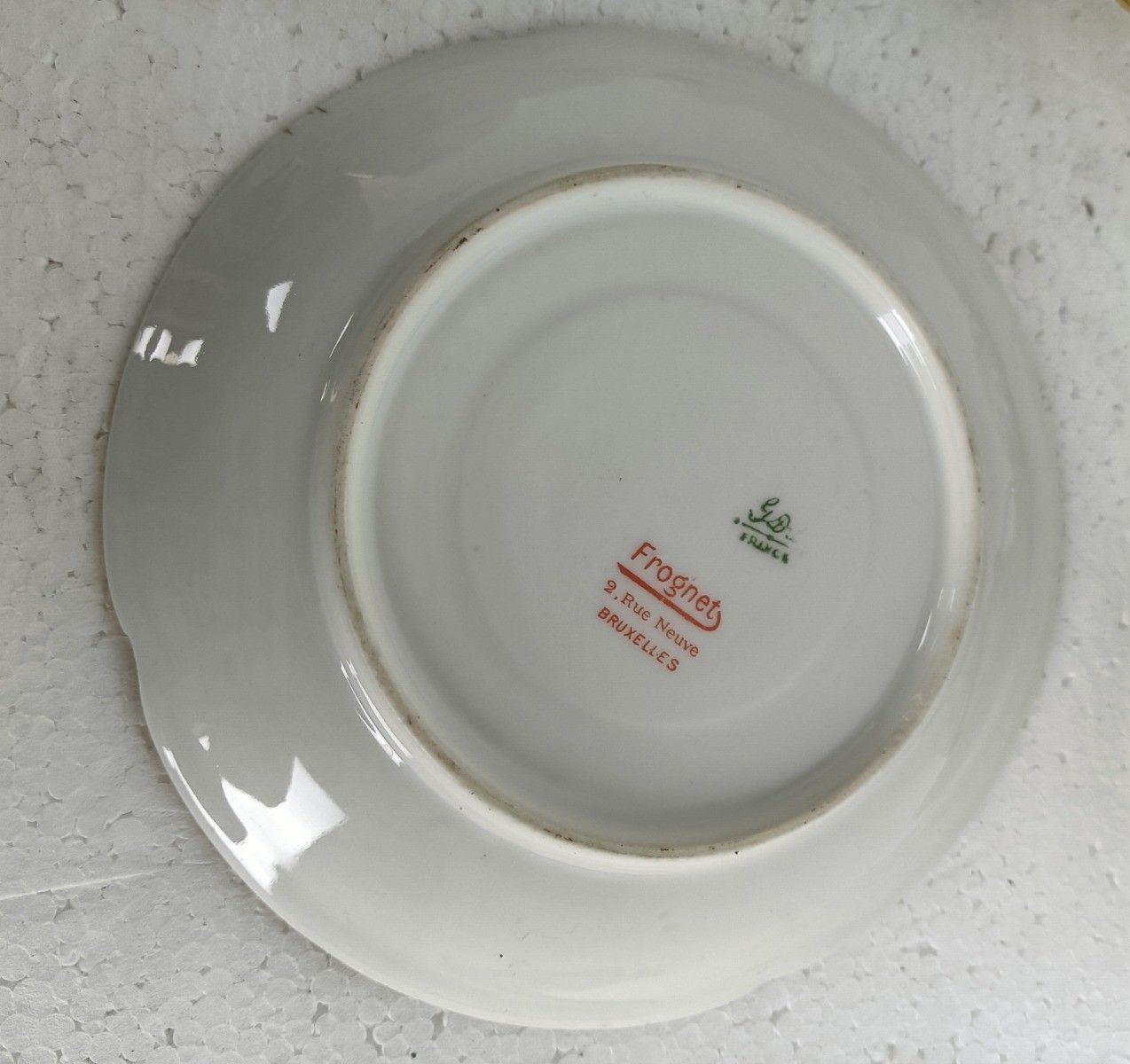 Antique Dekor Gilda Limoges Rose Buds Frognet  8 Cups And Saucers France photo vinterior