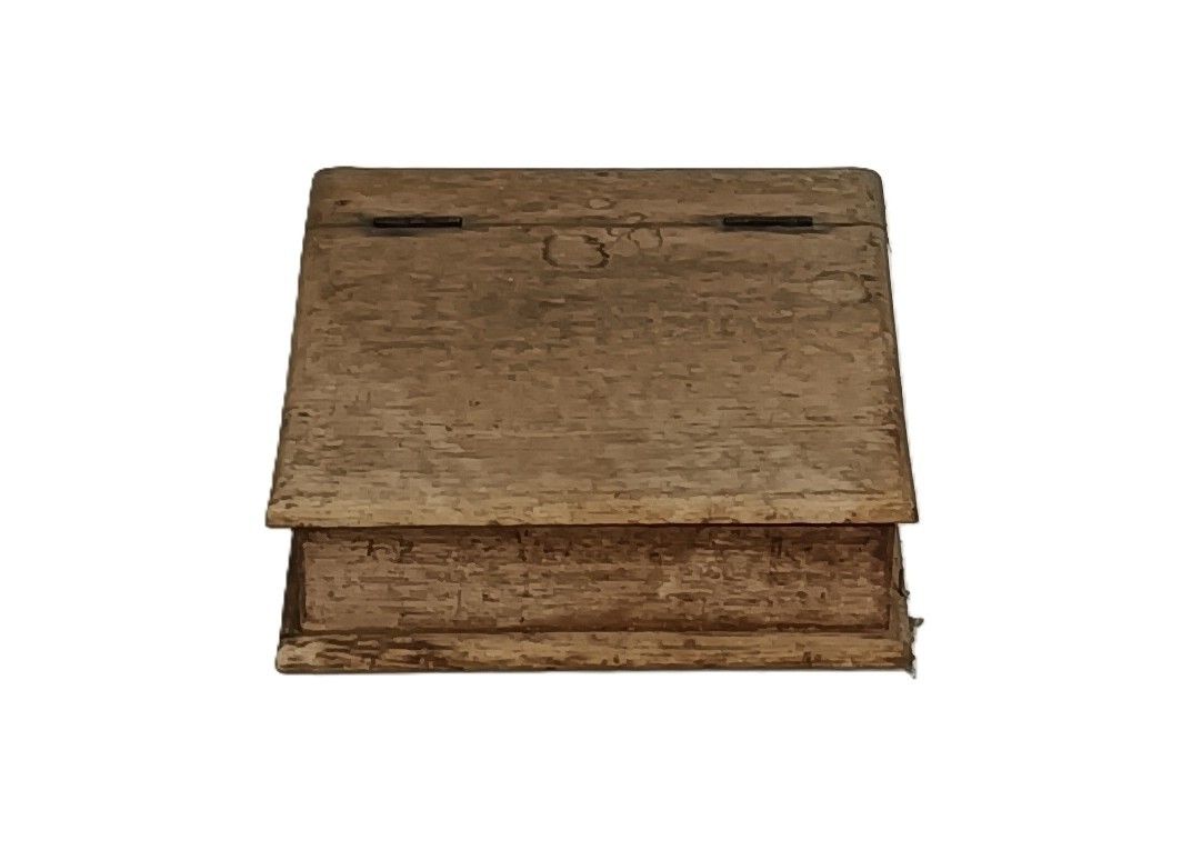 Small Antique  Wood Table Desk Document Box Writing Slope Clercks Desk