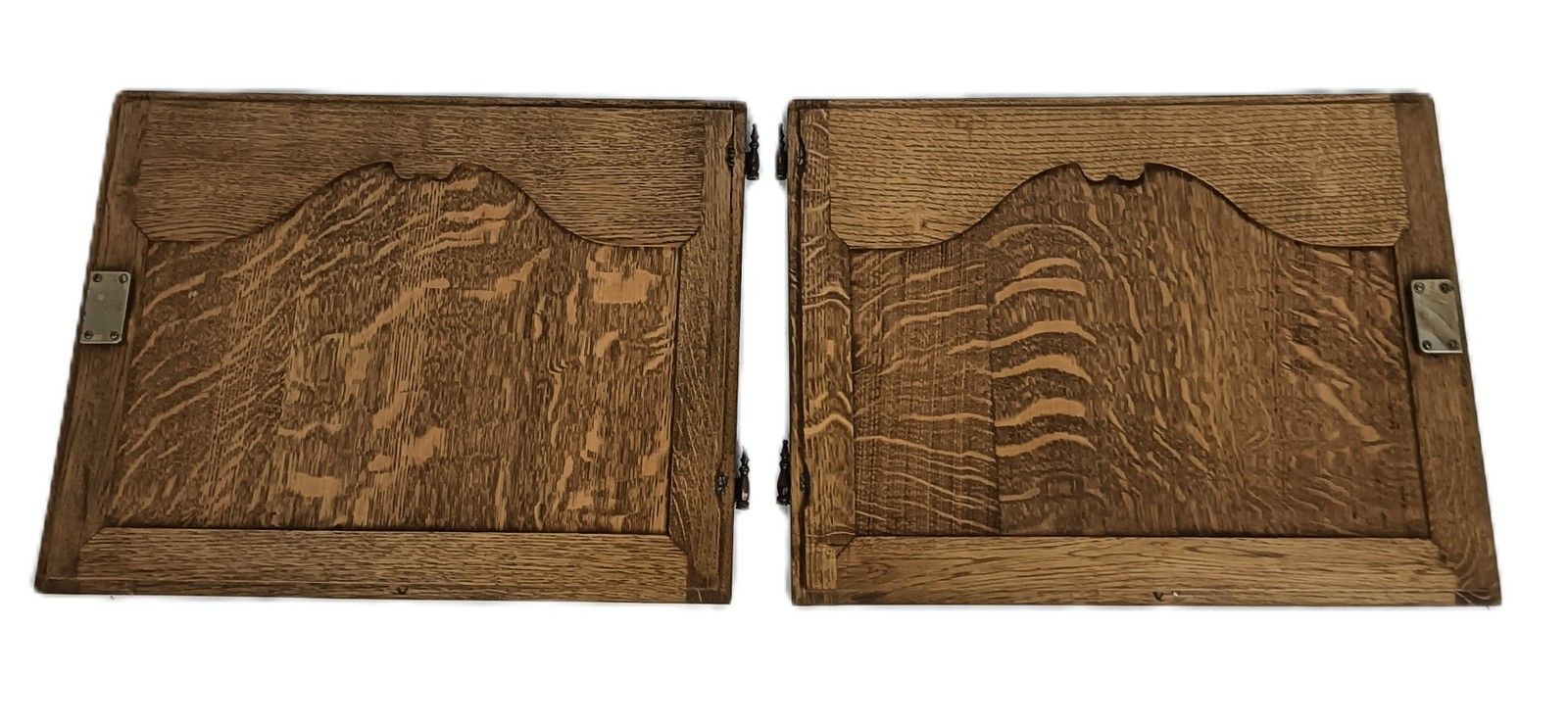 Pair Of Door Panels Cabinet Carved Wood Vintage Reclaimed Architectural Salvaged photo for sale