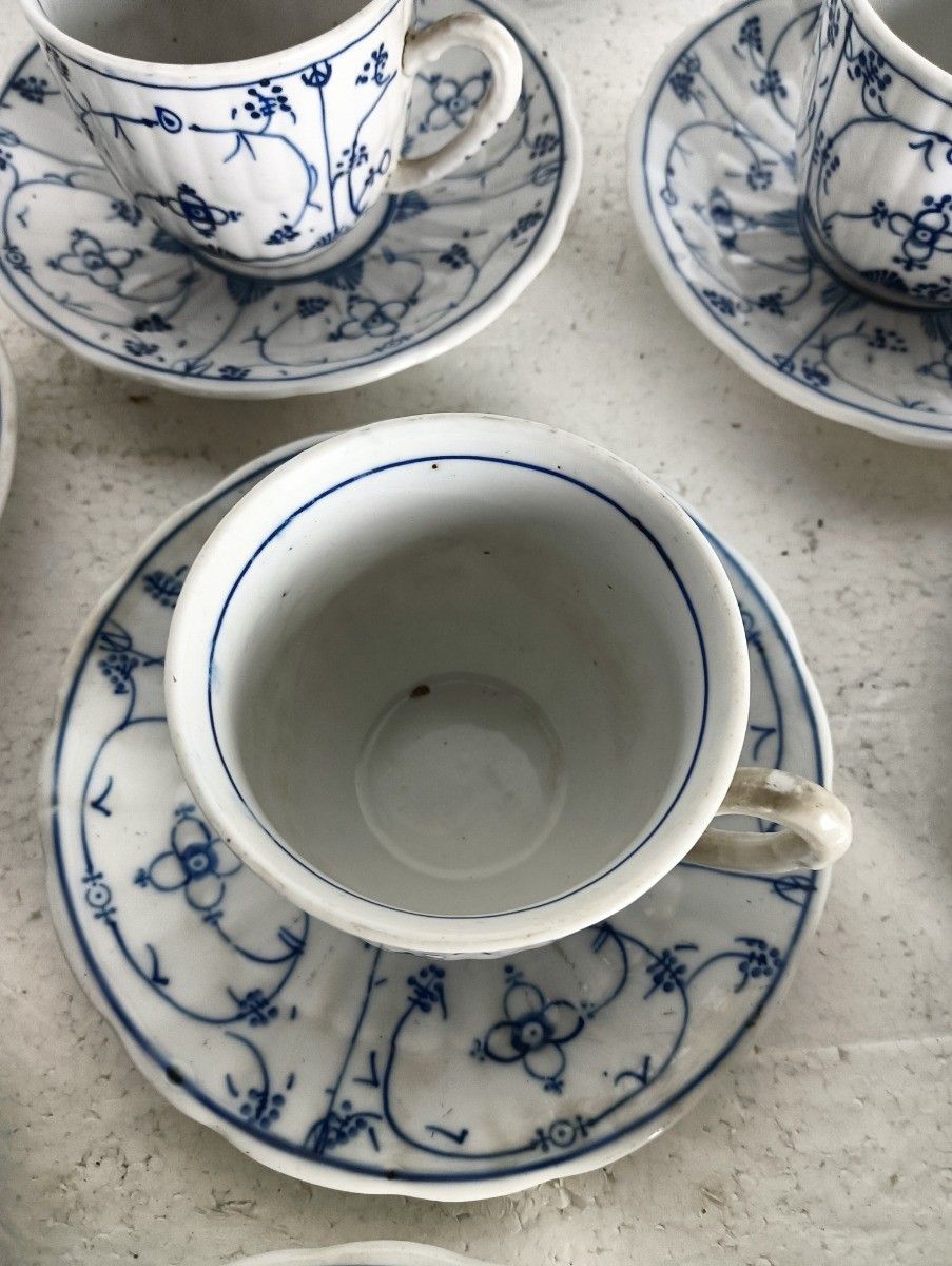 Set Of 8  Cups And Saucers Antique Marked Boch Copenhague, Kopenhagen 16 Pieces photo Home Decor