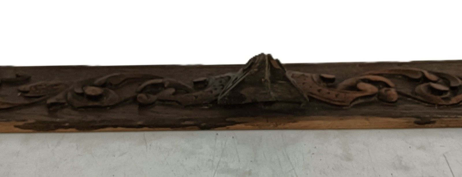 Antique Carved Wood Board Pediment Architectural Reclaimed Ornate Large Bas Reli photo Home Decor