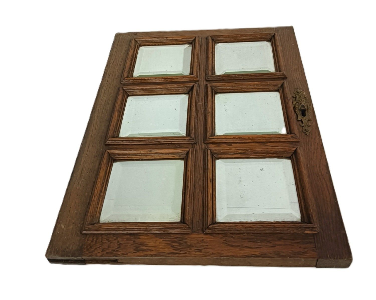 Hand Carved Wooden Door Panel  Beveled Clear Glass  Antique Reclaimed Architectu photo furniture