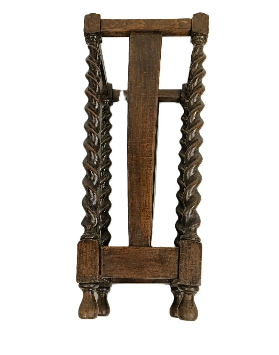 Umbrella Kane Stand Carved Wood Barley Twist Vintage  Hallway Entryway Furniture photo vinterior