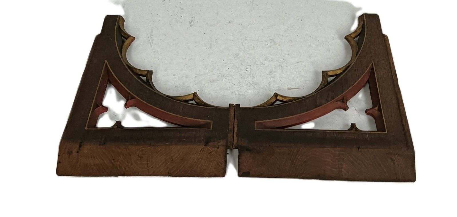 Pair Gothic Carved Wood Antique Boards Panels Trims  Pediments Reclaimed Archite photo vinterior
