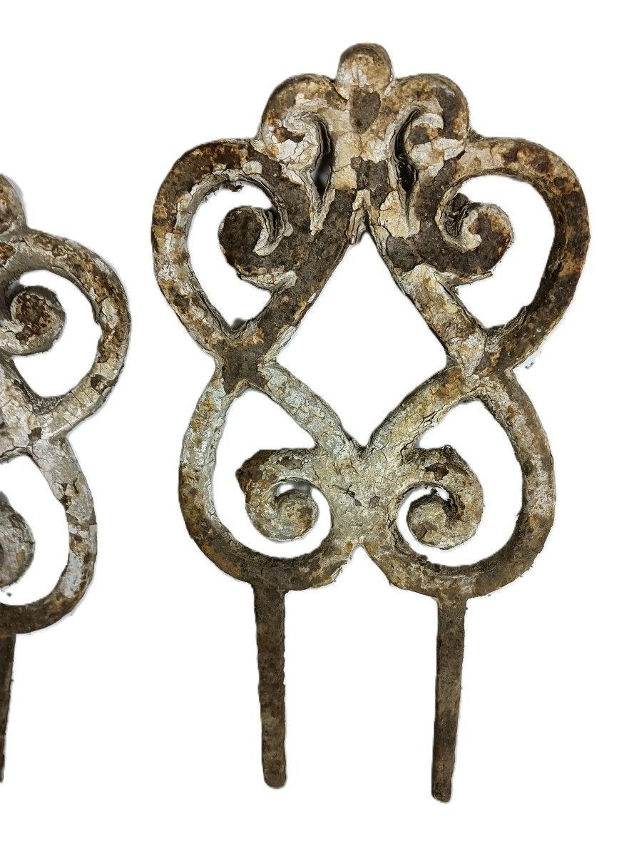 Cast Iron Antique Garden Stake Decoration Ornate Support Architectural photo for sale