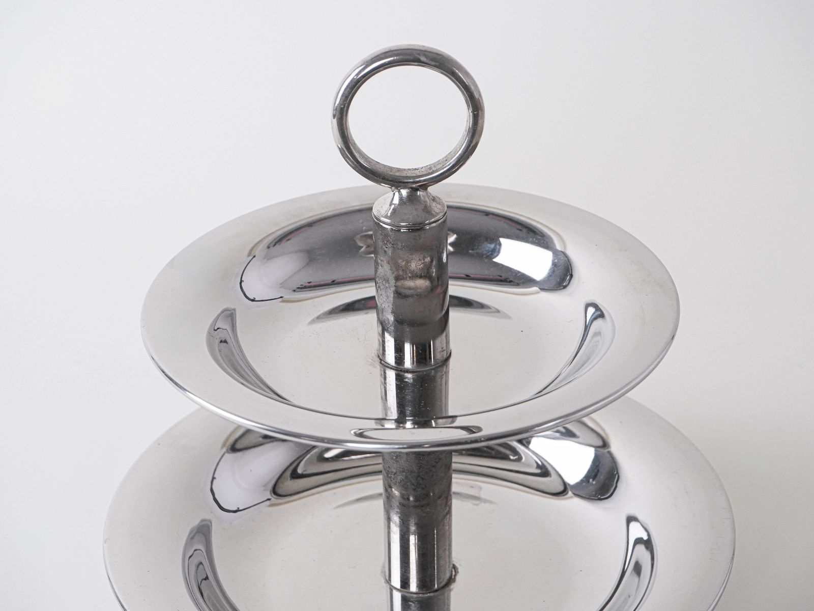 Two Tier Steel Cake Stand, Italian Design, 1980s, Made In Italy photo 279.0