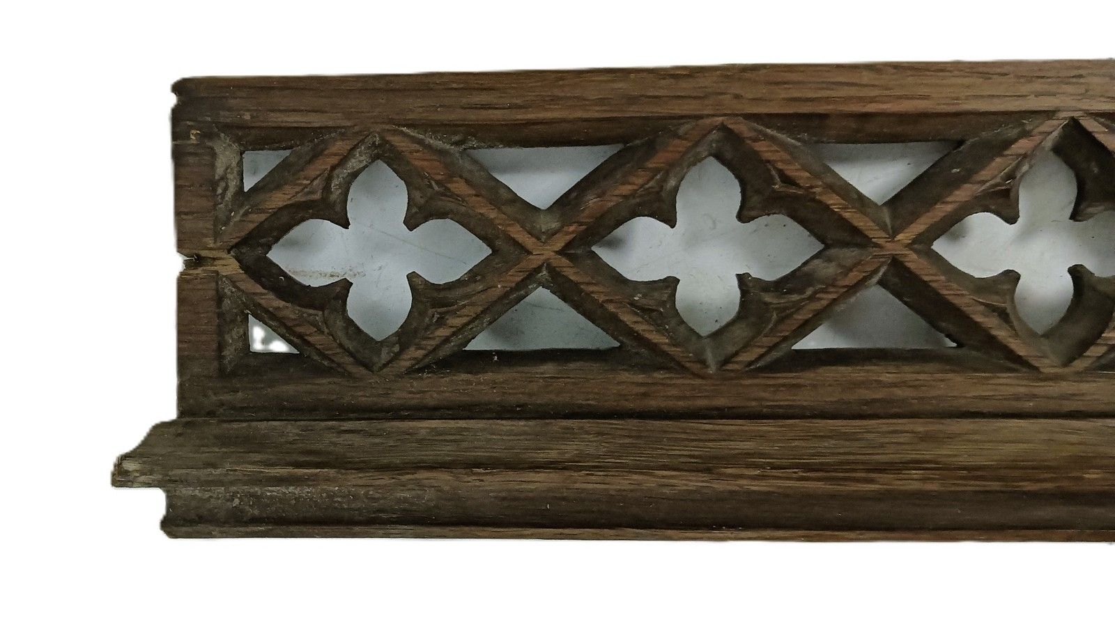 Gothic Slat Pediment Over Door Antique Carved Wood Reclaimed Architectural photo 449.0