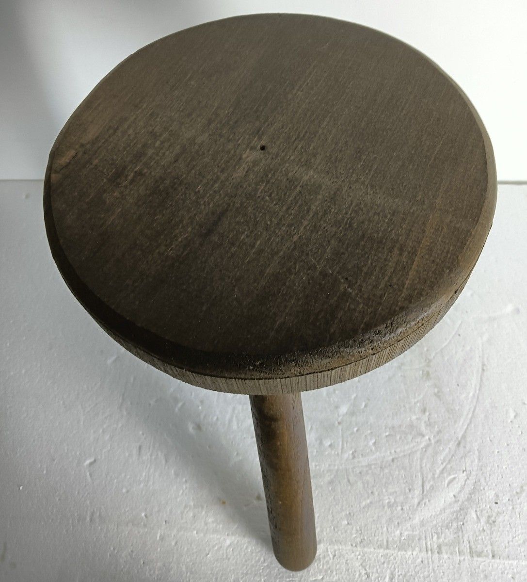 Antique Carved Wooden Tripod Milking Stool Plant Stand Pedestal Side Table Barn photo Furniture
