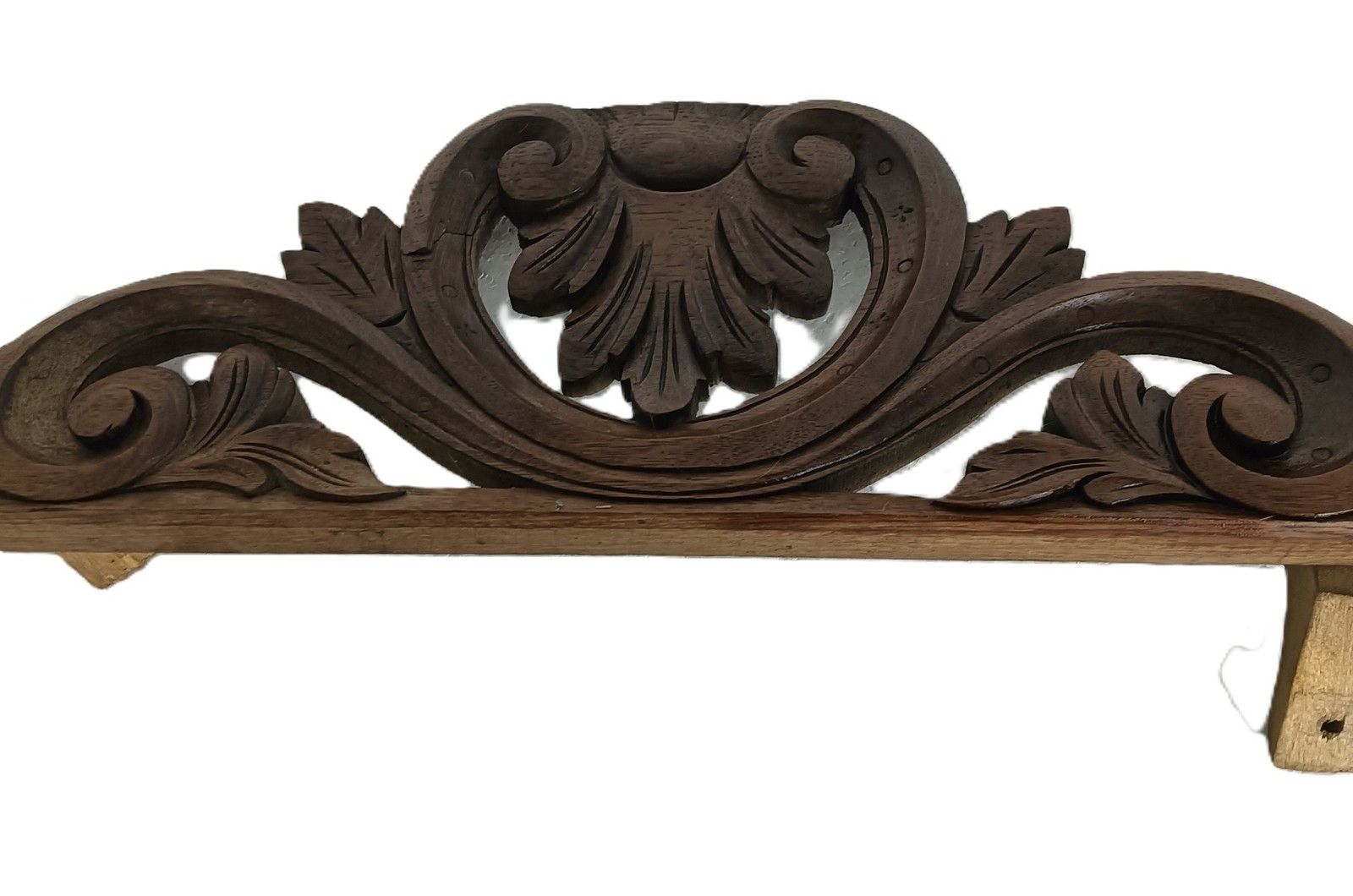 Antique Ornate Pediment Carved Wood Over Door Trim Architectural Reclaimed photo buy