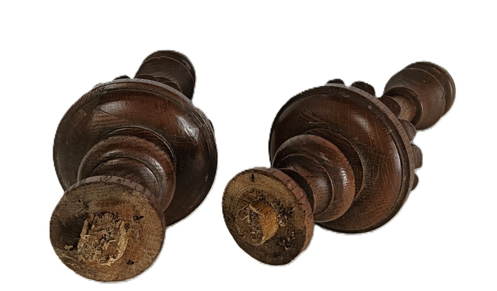 Set Of 2 Reclaimed Carved Wood Large Spindles Balusters Trim Posts Pillars Salva photo 144.0