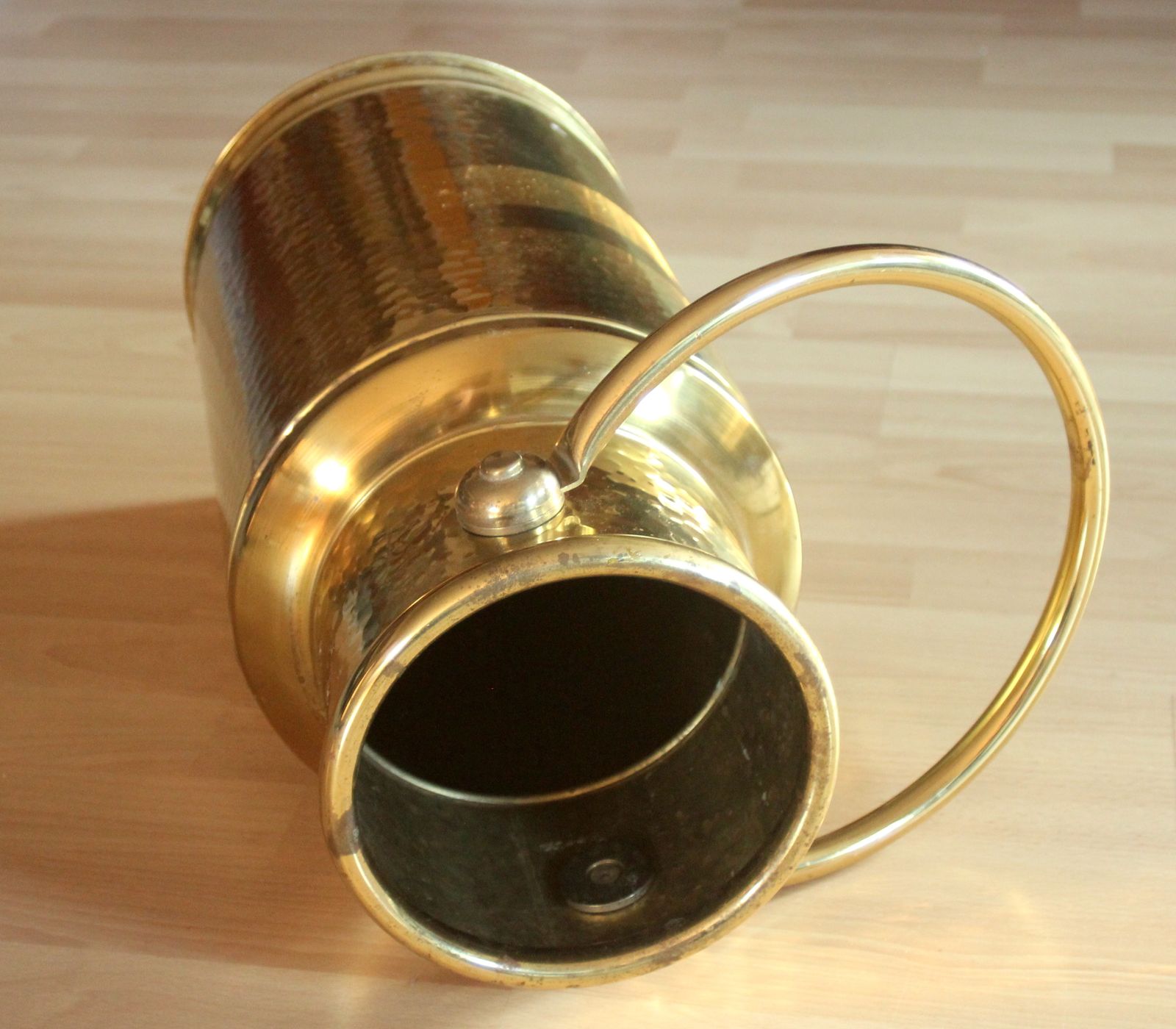 Brass Umbrella Stand In The Shape Of A Milk Can   Vintage From The 70s photo vinterior