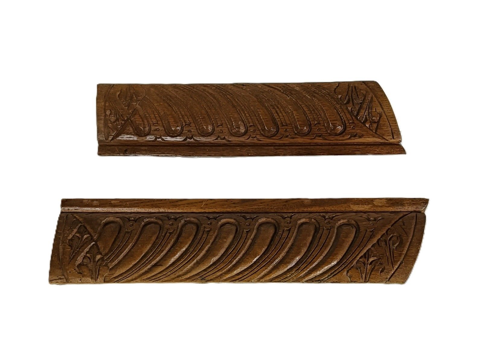 Set Of 2 Trims Corbels Pediments Carved  Wood Reclaimed Antique Salvaged Archite