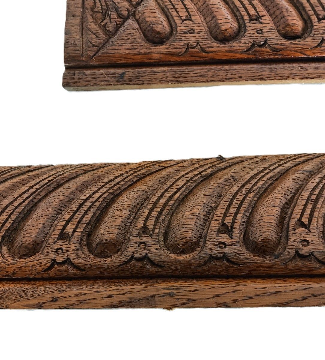 Set Of 2 Trims Corbels Pediments Carved  Wood Reclaimed Antique Salvaged Archite photo vinterior