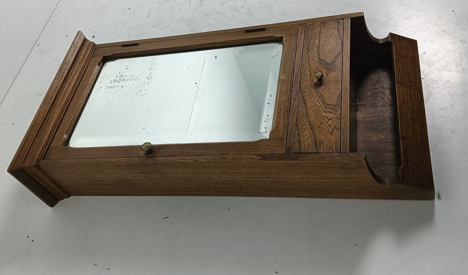 Antique Medicine Apothecary Pharmacy Hanging Cabinet With Letter Box Wood  Bevel photo 426.0