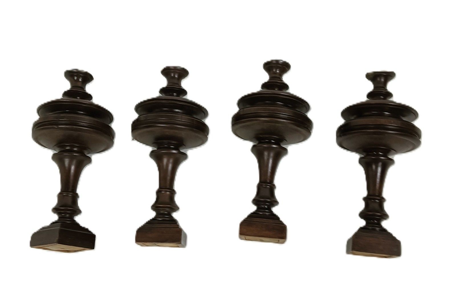 Set Of 4 Reclaimed Carved Wood Large Spindles Balusters Trim Posts Pillars Salva photo furniture