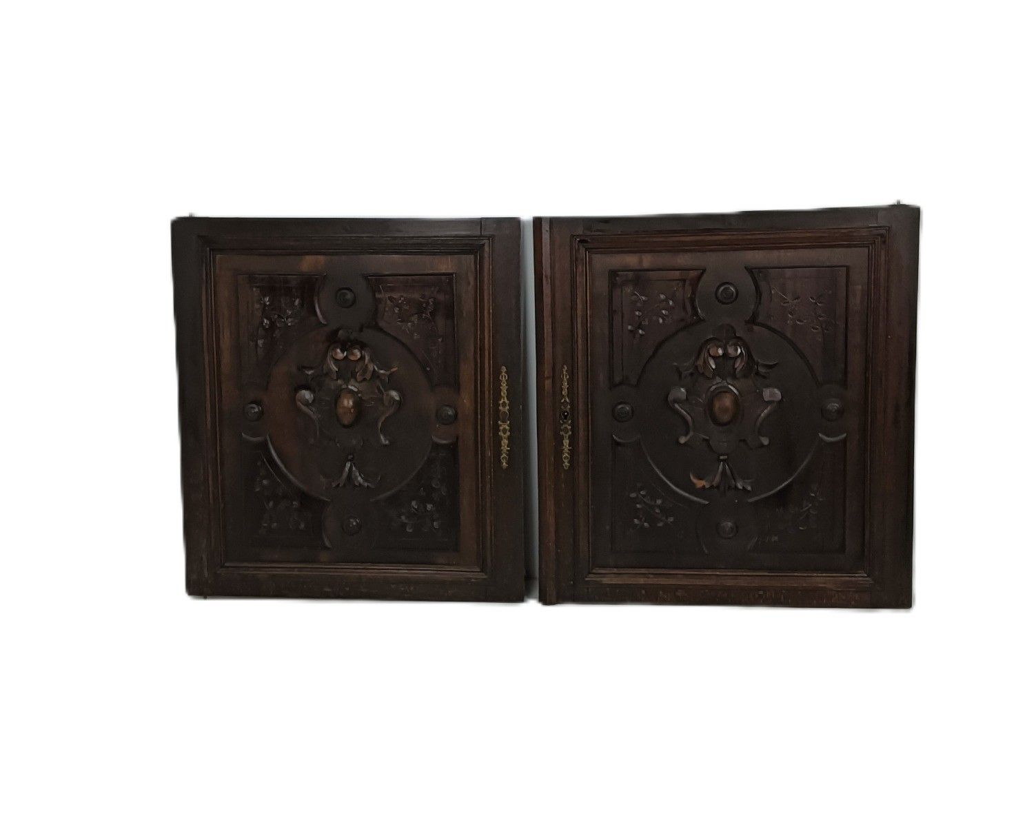 Antique  Couple Of Hand Carved  Wooden Door Panels  Reclaimed Architectural Bas