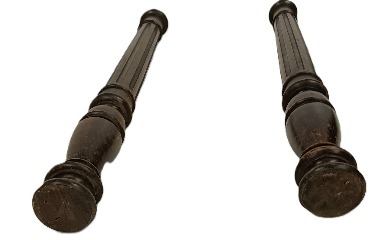 Set Of 2 Large Reclaimed Carved Wood Large Spindles Balusters Trim Posts Pillar photo Home Decor