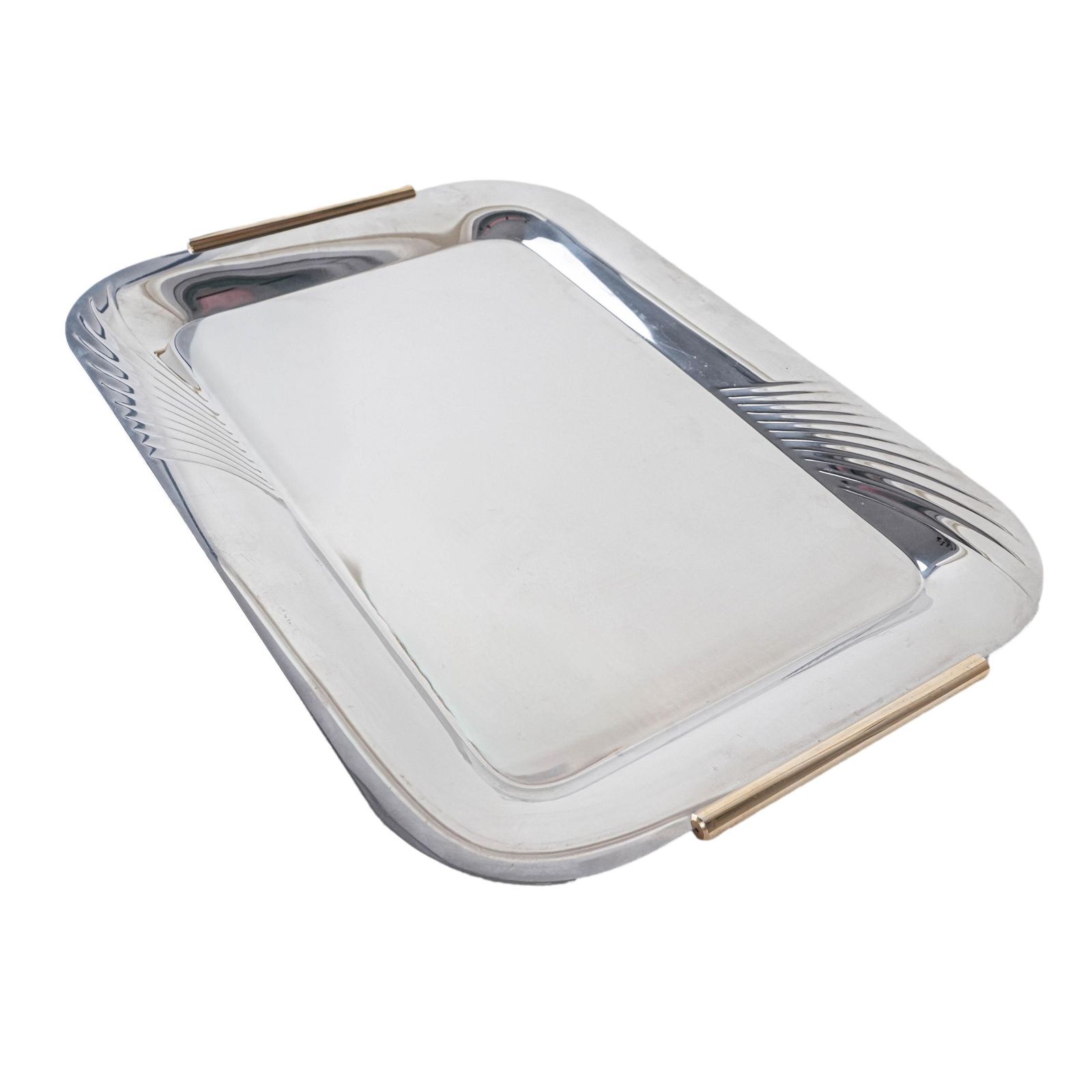 Stainless Steel Tray, Italian Design, 1970s, Made In Italy